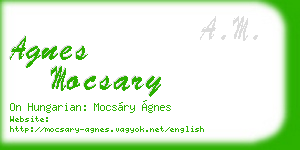 agnes mocsary business card