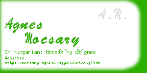 agnes mocsary business card